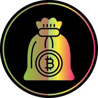 Bitcoin Bag Glyph Due Color Icon Design vector