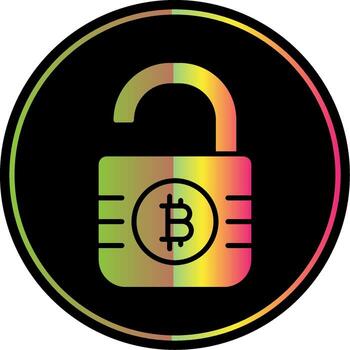 inseguro bitcoin glifo debido color icono diseño vector