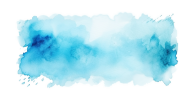 abstrakt blå vattenfärg måla borsta stroke strömma textur transparent bakgrund isolerat grafisk resurs. vibrerande azurblå, cyan, cerulean Färg konst form png
