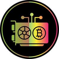 Mining Rig Glyph Due Color Icon Design vector