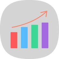 Growth Flat Curve Icon Design vector