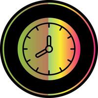 Clock Glyph Due Color Icon Design vector