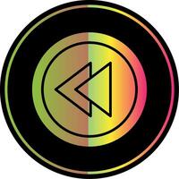 Backward Glyph Due Color Icon Design vector