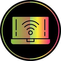 Wifi glifo debido color icono diseño vector