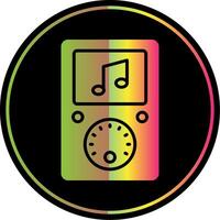 música jugador glifo debido color icono diseño vector