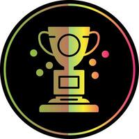 Trophy Glyph Due Color Icon Design vector