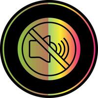 No sonido glifo debido color icono diseño vector