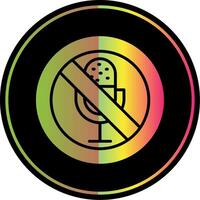 No Microphone Glyph Due Color Icon Design vector