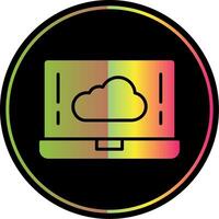 Cloud Glyph Due Color Icon Design vector