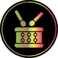 Drum Glyph Due Color Icon Design vector