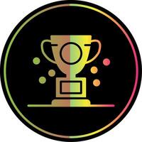 trofeo glifo debido color icono diseño vector