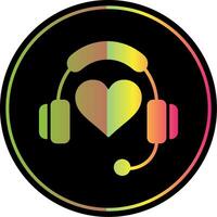 Headphone Glyph Due Color Icon Design vector