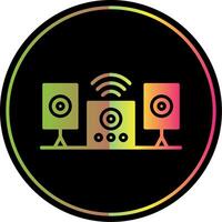 audio sistema glifo debido color icono diseño vector