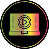 Play Button Glyph Due Color Icon Design vector