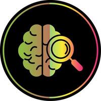 cerebro glifo debido color icono diseño vector