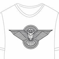 Simple flying owl line art t-shirt design vector