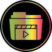 Footage Glyph Due Color Icon Design vector