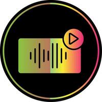 audio glifo debido color icono diseño vector