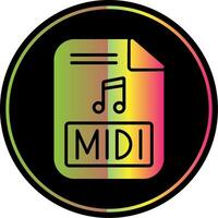 midi glifo debido color icono diseño vector