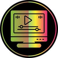 Desktop Computer Glyph Due Color Icon Design vector