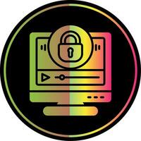 Locked Glyph Due Color Icon Design vector