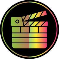 Clapperboard Glyph Due Color Icon Design vector