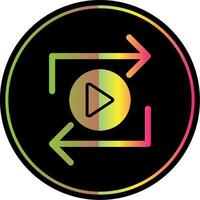 Replay Glyph Due Color Icon Design vector