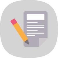 Content writing Flat Curve Icon Design vector