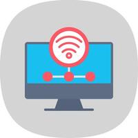 Wifi Server Flat Curve Icon Design vector