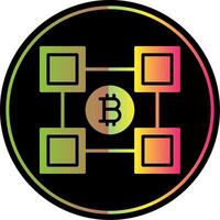 blockchain blockchain glifo debido color icono diseño vector