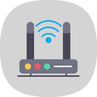 Wireless Modem Flat Curve Icon Design vector