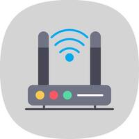 Wireless Modem Flat Curve Icon Design vector