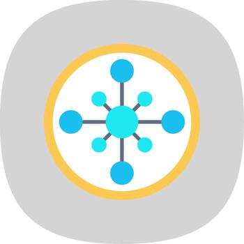 Network Hub Flat Curve Icon Design vector