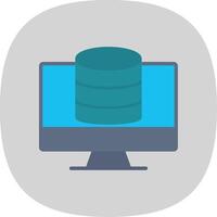 OnLine Circle Multi Circle Database Flat Curve Icon Design vector
