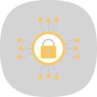 Network Security Flat Curve Icon Design vector