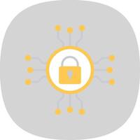 Network Security Flat Curve Icon Design vector