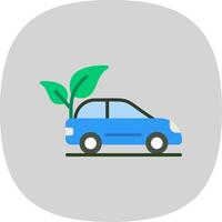 Eco Car Flat Curve Icon Design vector