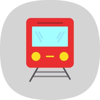 Train Flat Curve Icon Design vector