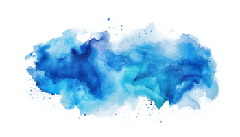 abstrakt Blau Aquarell Farbe Bürste Schlaganfall fließen Textur transparent Hintergrund isoliert Grafik Ressource. beschwingt azurblau, cyan, cerulean Farbe Kunst gestalten png