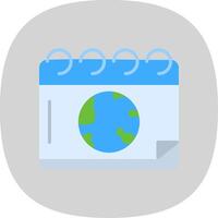 Earth Day Flat Curve Icon Design vector