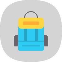 Backpack Flat Curve Icon Design vector