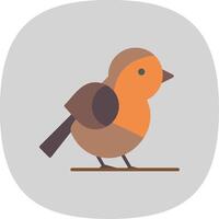 pájaro plano curva icono diseño vector