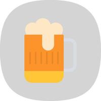 cerveza plano curva icono diseño vector