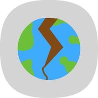 Earth Quake Flat Curve Icon Design vector