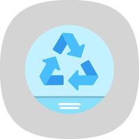 reciclar plano curva icono diseño vector