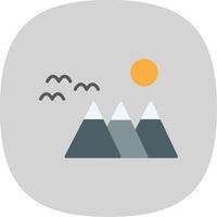 Mountain Flat Curve Icon Design vector