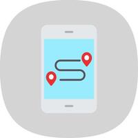 GpS Flat Curve Icon Design vector