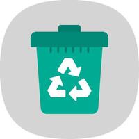 Recycle Bin Flat Curve Icon Design vector