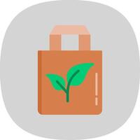 Eco Bag Flat Curve Icon Design vector