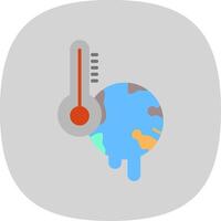 Global Warming Flat Curve Icon Design vector